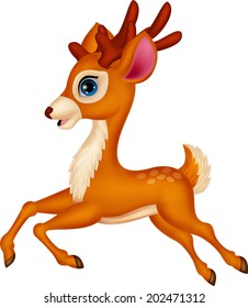 Cute deer cartoon running