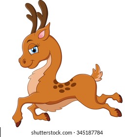 Cute deer cartoon running