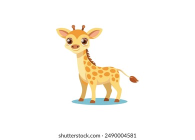 Ilustración de Arte vectorial de estilo de dibujos animados de ciervo lindo
