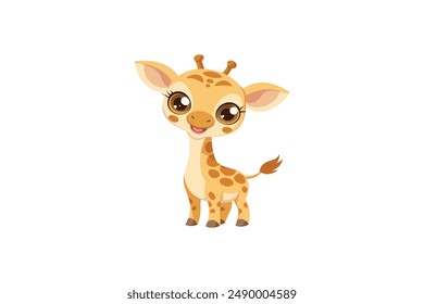 Cute deer cartoon style vector art illustration