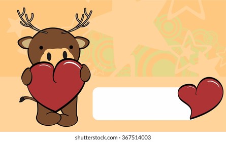 cute deer cartoon valentine love card background in vector format very easy to edit