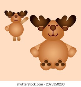 Cute-Reh-Cartoon, Vektorsymbol