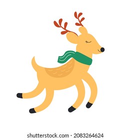Cute deer character, illustration for children in cartoon style. Vector illustration.