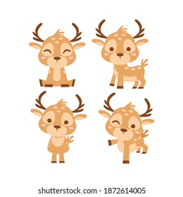 The Cute Deer Characters Set