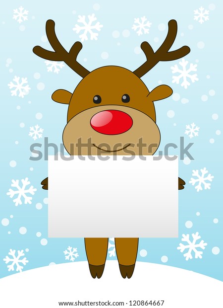 Cute Deer Empty Banner Royalty Free Stock Image