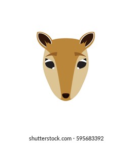 Cute deer face in cartoon style