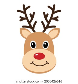 Cute deer face. Christmas deer.