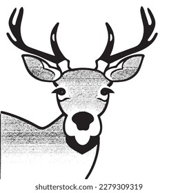 A cute deer face coloring page