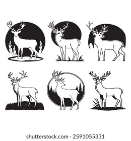 Cute Deer farm animals collection 