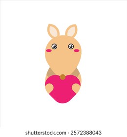 Cute deer flat icon vector illustration, isolated on white background. Valentines day theme pattern vector design illustration. 