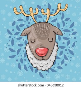 Cute deer head cartoon
