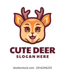 Cute Deer Head Logo Design
