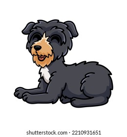 Cute deer hound dog cartoon lying down