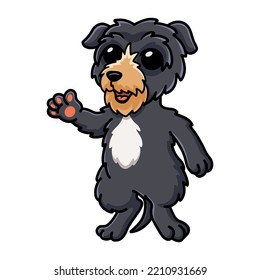 Cute deer hound dog cartoon waving hand