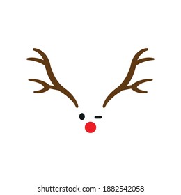 Cute deer icon for merry christmas design