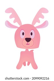 Cute deer icon. vector illustration