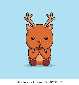 Cute deer illustration feeling love