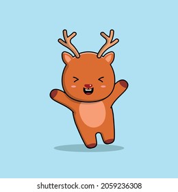 Cute deer illustration getting excited