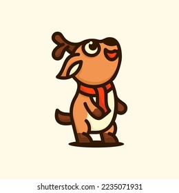 cute deer illustration logo vector