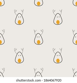 Cute deer ilustration patrón sin fisuras.Buena para envolver papel, textil, tela, scrapbook, tarjeta de felicitación.Icono de Navidad.