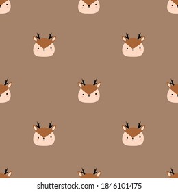 Cute Deer ilustration seamless pattern.Great for fabric,textile,wrapping paper,scrapbooking,kids and baby design print.