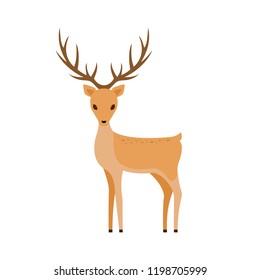 Cute Deer Isolated On White Background Stock Vector (Royalty Free ...