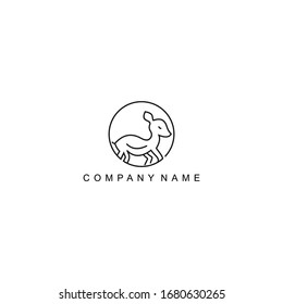 Cute deer, line logo design
