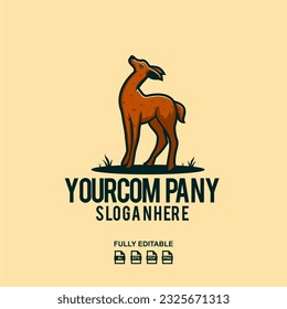 Cute Deer Logo Design Template