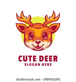 cute deer logo design vector