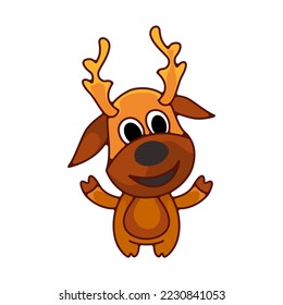 cute deer logo design vector