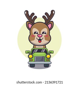 cute deer mascot cartoon character ride on car