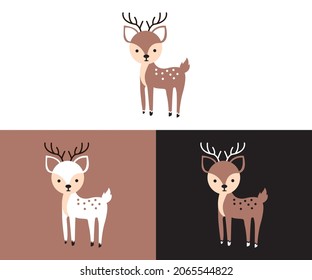 Cute deer  mascot logo design