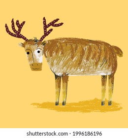 Cerveza en icono de bifurcación,ilustración vectorial de carácter.Grabado,línea,artístico aislado en amarillo pálido.
