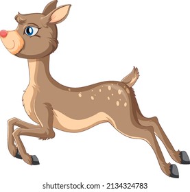 A cute deer on white background illustration