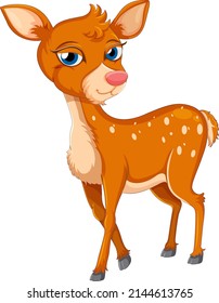 A cute deer on white background illustration
