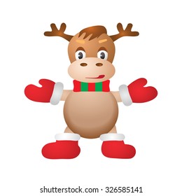 Cute deer on white background