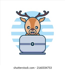 Ilustración de iconos de vectores de portátiles de reproducción de cierres cúpulos. Vector Premium Aislado con Concepto De Icono Animal. Estilo de dibujo plano