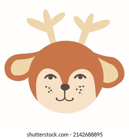 Cute Deer Portrait, children's Room decor, T-shirt design with Print