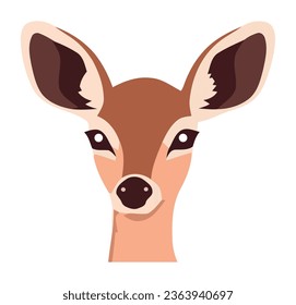 Cute-Hirsch-Porträt auf Weiß