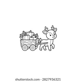 A cute deer pulling