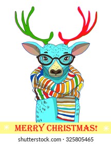 cute deer with scarf