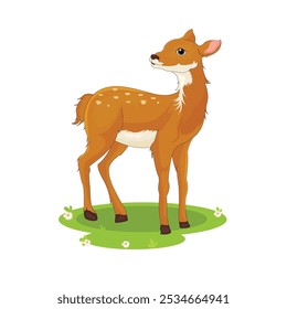 Cute deer standing vector illustration