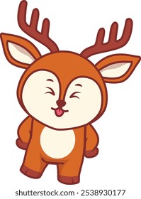 Cute Deer Is Sticking Out its Tongue Illustration