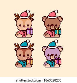 CUTE DEER AND TEDDY BEAR DOLL ILLUSTRATION COLLECTION