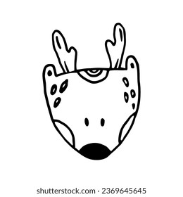 Cute deer in trendy Scandinavian style. Funny, hygge, hand-drawn illustration for poster, banner, print, kids' playroom decor, or greeting card.