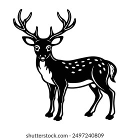 Cute deer vector art illustration