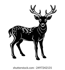 Lindo Arte vectorial de ciervo ilustración eps