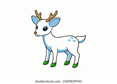 Uma arte vetorial de veado bonito na ilustração de fundo branco.