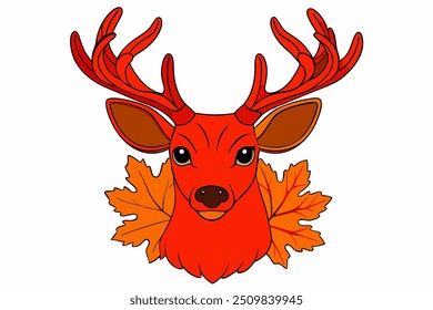 Ein süßes Hirsch, Vektorgrafik auf weißem Hintergrund.