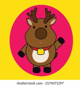 cute deer vector cartoon illustration